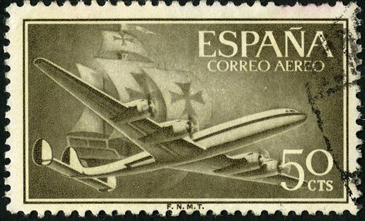 Espanha - 1955 - Correio Aereo Super Constellation - 50Cts