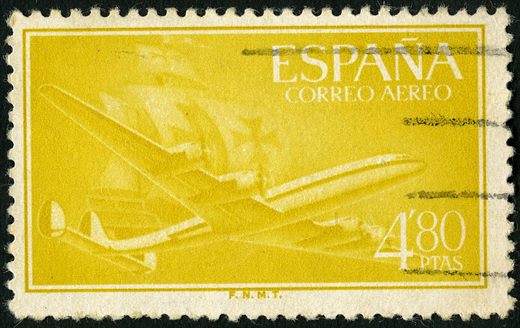 Espanha - 1955 - Correio Aereo Super Constellation - 4.80Ptas