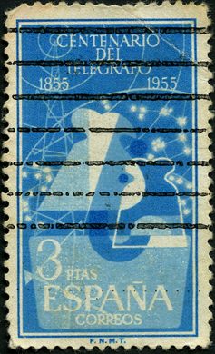 Espanha - 1955 - Centenario Telegrafo - 3Pta