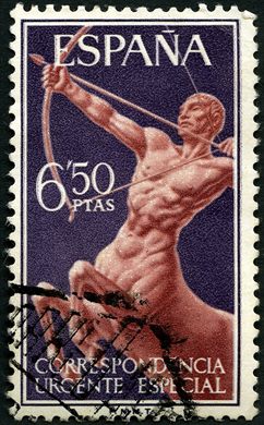 Espanha - 1956 - Correspondencia Urgente Especial Arqueiro - 6.50Ptas