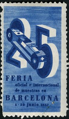Espanha - 1957 - Vinheta XXV Feria Internacional de Muestras Barcelona - Sem Valor