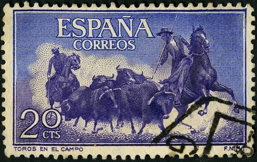 Espanha - 1960 - Tauromaquia - Toros en el Campo - 20Cts