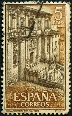 Espanha - 1960 - Monasterios Samos - 5Ptas