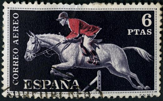 Espanha - 1960 - Correio Aereo Deportes Hipica - 6Ptas