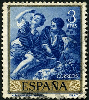 Espanha - 1960 - Pintores Murillo - Ninos comiendo melon - 3Ptas