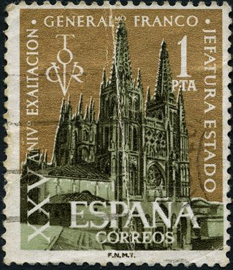 Espanha - 1961 - XXV Aniversario Exaltacao Franco Catedral Burgos - 1Pta