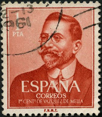 Espanha - 1961 - I Centenario Vazquez de Mella - 1Pta