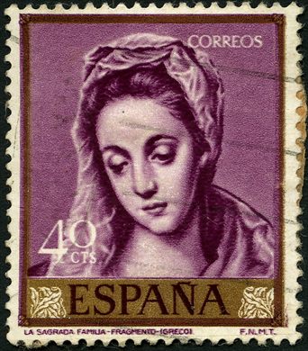 Espanha - 1961 - Pintor El Greco Sagrada Familia - 40Cts