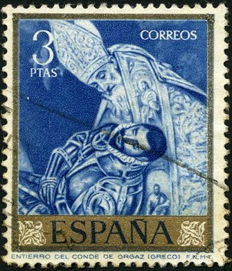 Espanha - 1961 - Pintores El Greco - Entierro del Conde de Orgaz - 3Ptas
