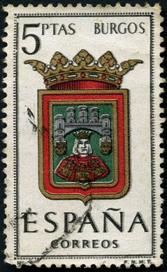 Espanha - 1962 - Escudos de Capitais - Burgos - 5Ptas