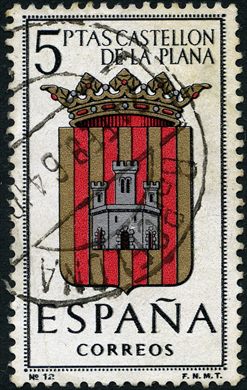 Espanha - 1962 - Escudos de Capitais - Castellon de la Plana - 5Ptas