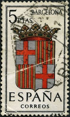 Espanha - 1962 - Escudos de Capitais - Barcelona - 5Ptas
