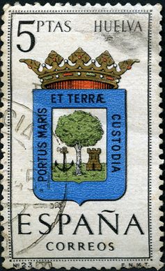 Espanha - 1962 - Escudos de Capitais - Huelva - 5Ptas