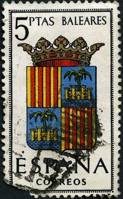 Espanha - 1962 - Brasoes das Capitais - Baleares - 5Ptas