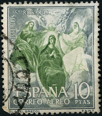 Espanha - 1962 - Misterios do Rosario Correio Aereo El Greco - 10Ptas