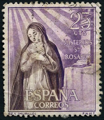 Espanha - 1962 - Misterios do Rosario Anunciacao Murillo - 25Cts