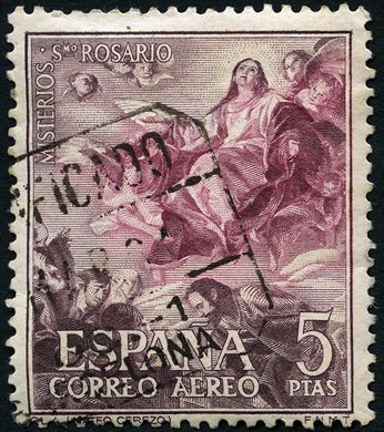 Espanha - 1962 - Misterios do Rosario Aereo Mateo Cerezo - 5Ptas