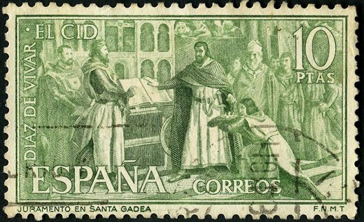 Espanha - 1962 - El Cid - Juramento em Santa Gadea - 10Ptas