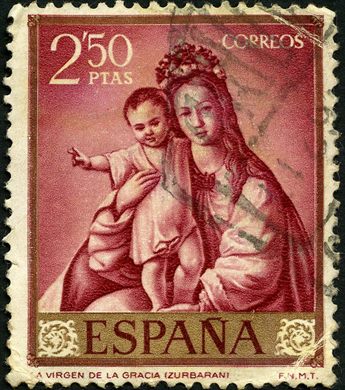 Espanha - 1962 - Pintor Zurbaran Virgen de la Gracia - 2Ptas50