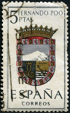Espanha - 1963 - Escudos Capitais Provincias Fernando Poo - 5Ptas