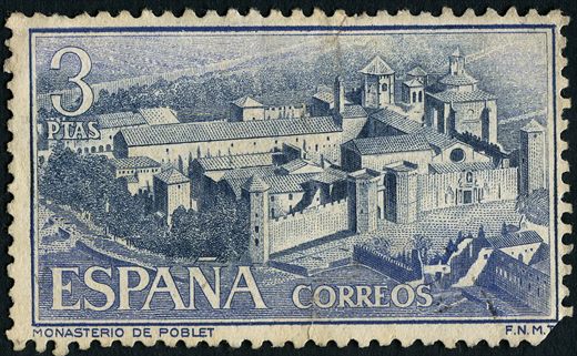 Espanha - 1963 - Mosteiro de Poblet - 3Ptas