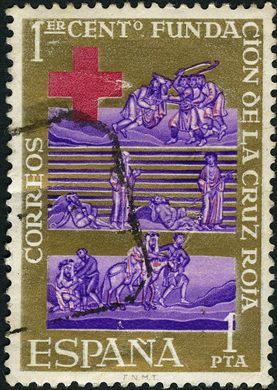 Espanha - 1963 - Centenario Fundacao Cruz Vermelha - 1Pta