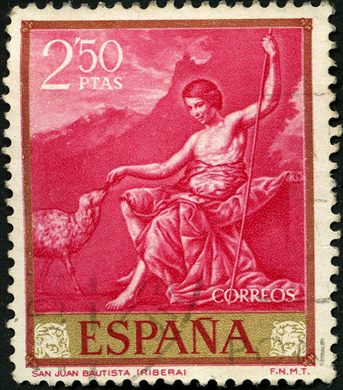 Espanha - 1963 - Pintor Ribera San Juan Bautista - 2Ptas50