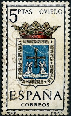 Espanha - 1964 - Brasoes das Capitais - Oviedo - 5Ptas
