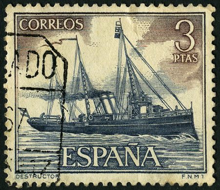 Espanha - 1964 - Marinha Espanhola Destructor - 3Ptas