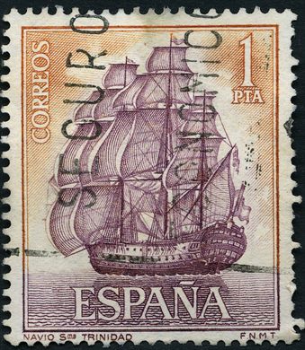 Espanha - 1964 - Marinha Espanhola Navio Santisima Trinidad - 1Ptas