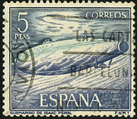 Espanha - 1964 - Barcos Submarino Isaac Peral - 5Ptas