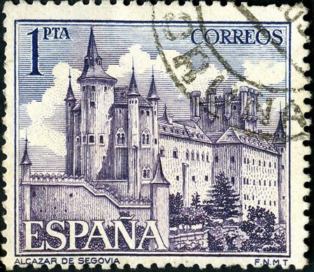 Espanha - 1964 - Paisajes Alcazar de Segovia - 1Pta
