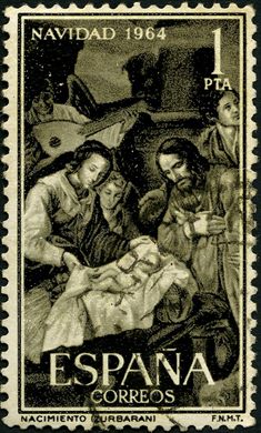 Espanha - 1964 - Natal - Nacimiento Zurbaran - 1Pta