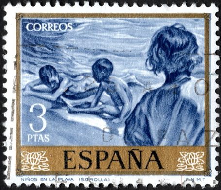Espanha - 1964 - Dia del Sello - Sorolla - Ninos en la Playa - 3Ptas
