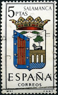 Espanha - 1965 - Brasoes das Capitais - Salamanca - 5Ptas