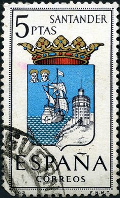Espanha - 1965 - Brasoes das Capitais - Santander - 5Ptas