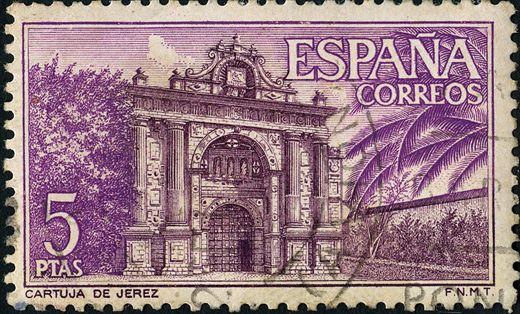 Espanha - 1966 - Cartuja de Jerez - Puerta Exterior - 5Ptas