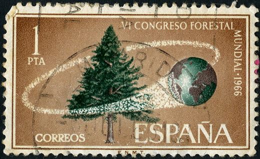 Espanha - 1966 - VI Congresso Florestal Mundial - 1Pta