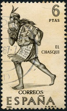Espanha - 1966 - Forjadores de America El Chasqui - 6Pta