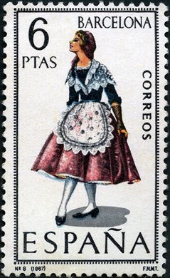Espanha - 1967 - Trajes Provinciais Barcelona - 6Ptas
