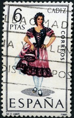 Espanha - 1967 - Trajes Tipicos Cadiz - 6Ptas