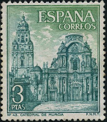Espanha - 1967 - Turismo Catedral de Murcia - 3Ptas