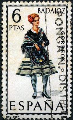 Espanha - 1967 - Trajes Tipicos - Badajoz - 6Ptas