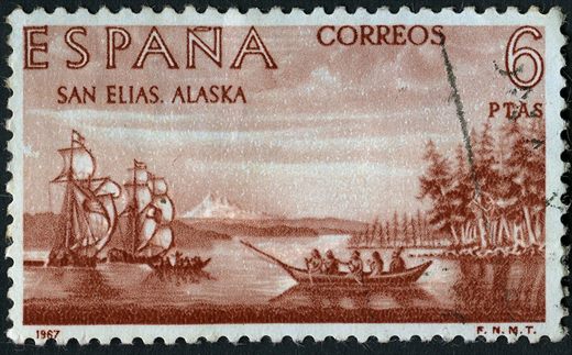 Espanha - 1967 - Forjadores de America - San Elias Alaska - 6Ptas