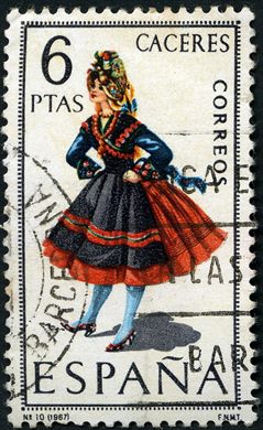 Espanha - 1967 - Trajes Tipicos - Caceres - 6Ptas