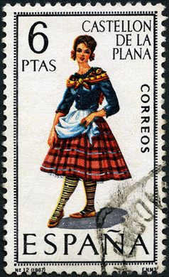 Espanha - 1967 - Trajes Tipicos - Castellon de la Plana - 6Ptas
