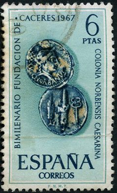 Espanha - 1967 - Bimilenario Fundacao Caceres Colonia Norbensis Caesarina - 6Ptas
