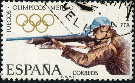 Espanha - 1968 - Jogos Olimpicos Mexico Tiro - 1Ptas
