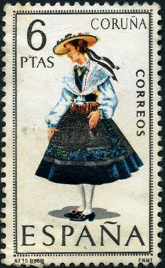 Espanha - 1968 - Trajes Regionais La Coruna - 6Ptas