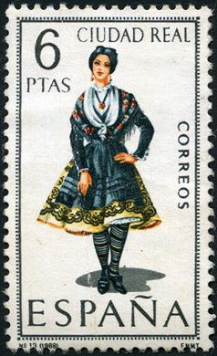 Espanha - 1968 - Trajes Tipicos - Ciudad Real - 6Ptas